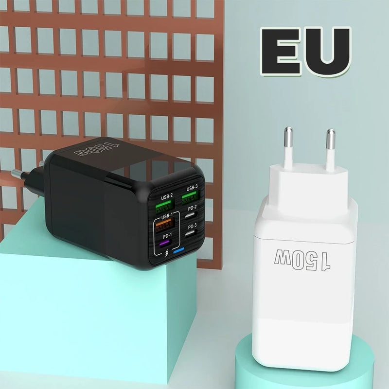 Carregador Rápido 150W Multiportas 4USB + 2PD