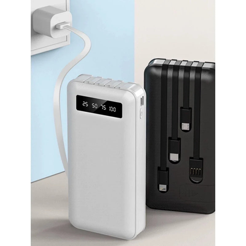 Carregador Power Bank Portátil 20000mah Universal Saida 4 Cabos